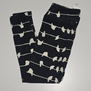 LuLaRoe Black and White Bird Leggings